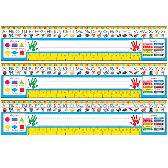 Trend Desk Toppers® 3.75" x 18" Zaner Bloser Reference Name Plates, 3 Packs of 36